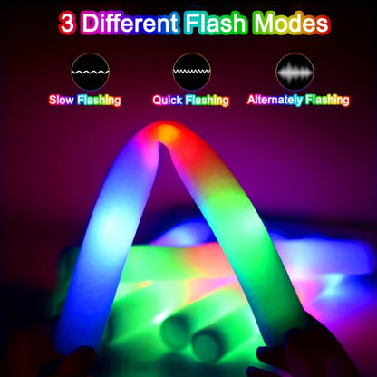 LED Glow Sticks Party Set, Foam Glow Sticks with 3 Light Modes, Glow Glasses, Headbands & Finger Lights for Rave