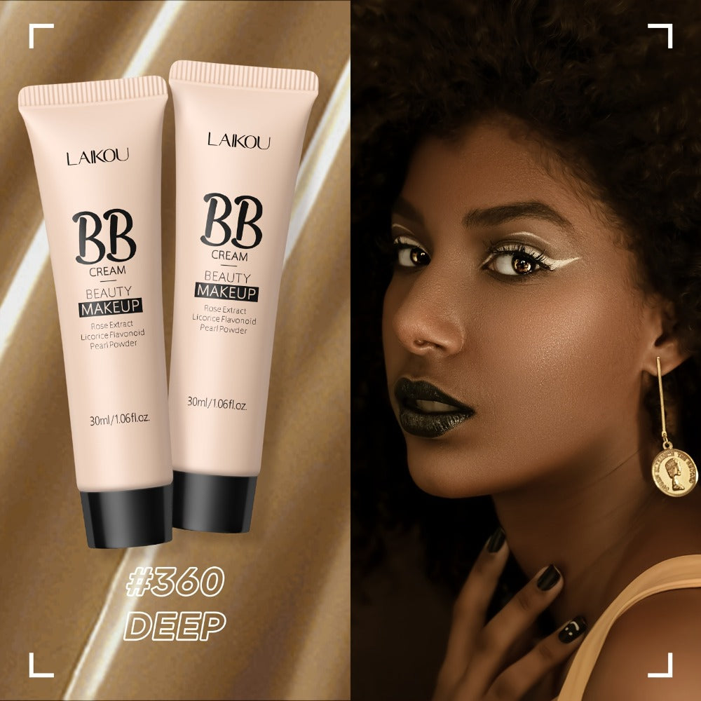 BB Cream 2 Pcs Set Waterproof, Pore-Minimizing Full Coverage Foundation with Blemish Concealer & Glycerin Hydration
