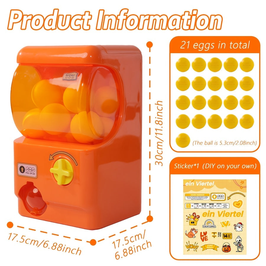 Gachapon Machine for Home, Mini Capsule Toy Vending Machine Novelty Gift for Kids Adults Couples Anniversary Birthday Party Christmas