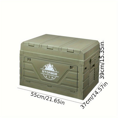 Foldable Storage Box Car Trunk Organizer – Large Capacity Collapsible Plastic Bin with Lid for Camping, Outdoor, Home & Vehicle Use