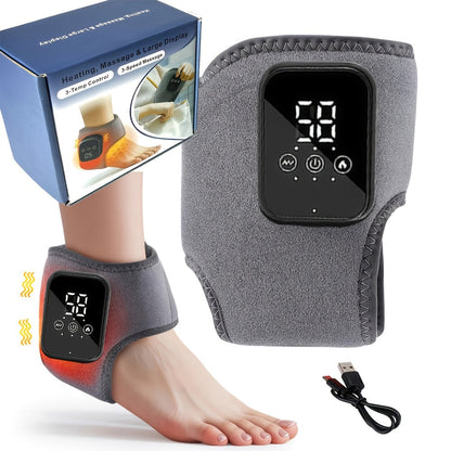 Heated Ankle Wrap Massager with Five Heat Levels, Three Vibration Modes and One- or Two-Piece Options