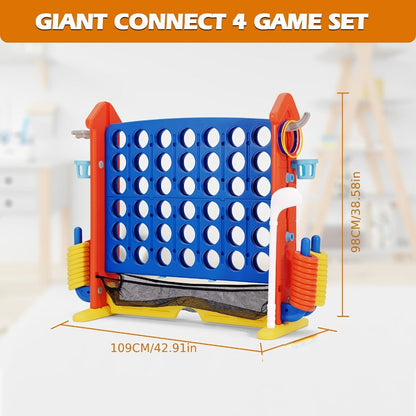 Giant Connect Four Game Adjustable Height 2.6-3.2 Ft with the Listed Color, Size or Set Options for Everyday Use