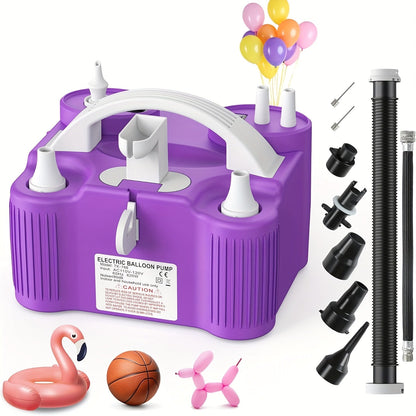 Electric Balloon Pump 4-in-1 with Triple Nozzles – Fast Inflator Deflator for All Balloons Latex Foil 260Q Mylar