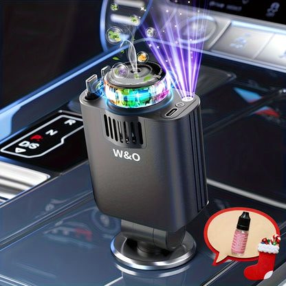 Car Charger with Perfume 3-in-1 Fast Charging AromaRelax Starlight Projector Retractable Cable USB-C & Lightning for iPhone 16 15 14 13 12