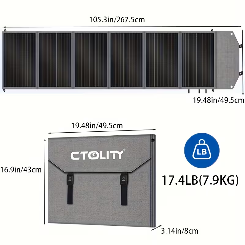 Monocrystalline High Power Solar Panel, 400W/200W/100W Portable Solar Panel, Foldable Solar Blanket