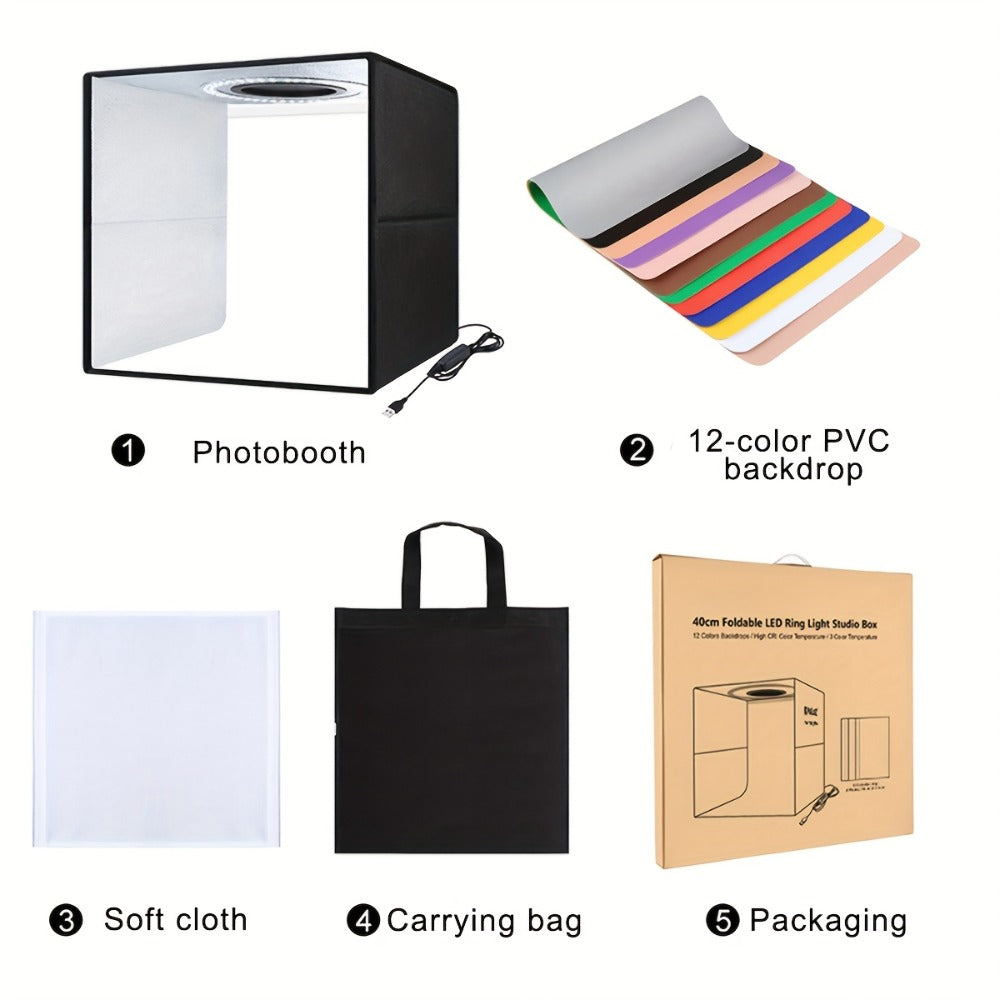 LED Photo Studio Light Box Folding Photography Shooting Tent with 12 Color Backdrops for an Everyday Personal Care Routine