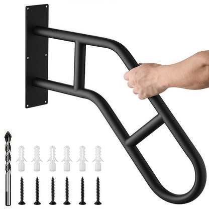 Stair Handrail Outdoor Anti-Slip Wall Mounted for 1-3 Steps, U-Shaped Carbon Steel Grab Bar for Porch