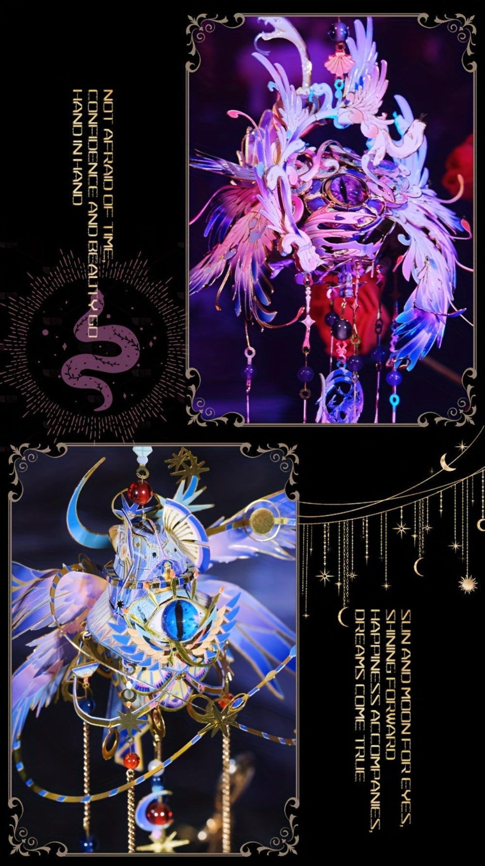 3D Metal Puzzle Model Kit, God's Eye & Angel's Eye MU Assembly, Laser-Cut DIY Craft, Artistic Home & Office Decor