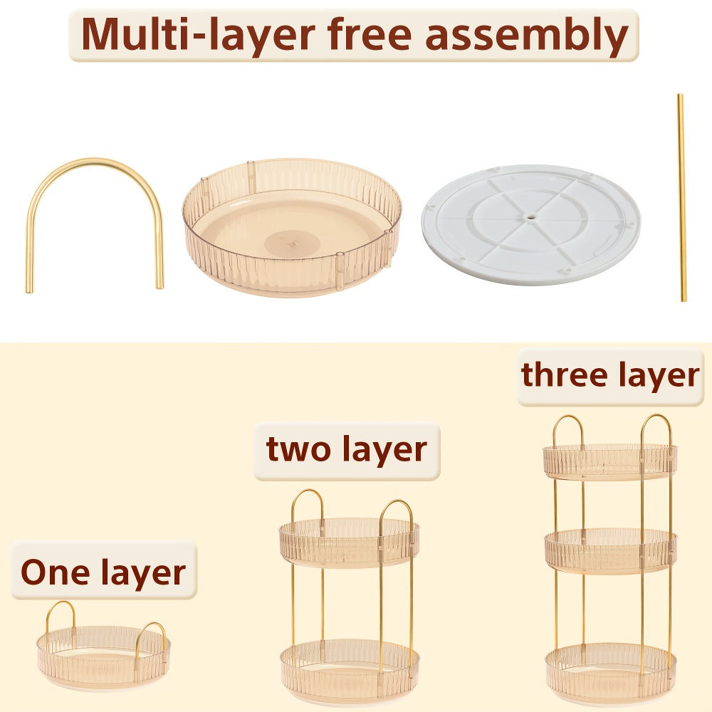 360 Rotating Makeup Organizer Skincare Storage Rack – Multi-Layer Detachable Cosmetic Organizer for Perfume, Lipstick, Skincare