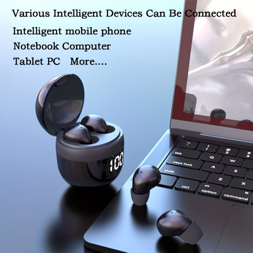 True Wireless Earbuds Ultra-Small In-Ear Design with No-Flash Charging Case and Khaki Finish