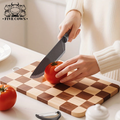 Hand Forged Chef Knife Set with Knife Rack Butcher Knife Bone Cutter Meat Cleaver Vegetable for Grilling, Camping and Outdoor Meals