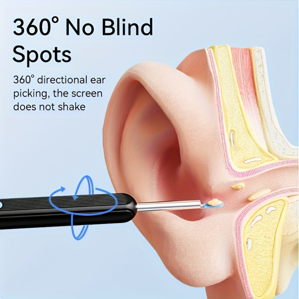 1080P-Marked Wireless Visual Ear Camera Kit with Six LED Lights, Cleaning Heads and Three Color Options