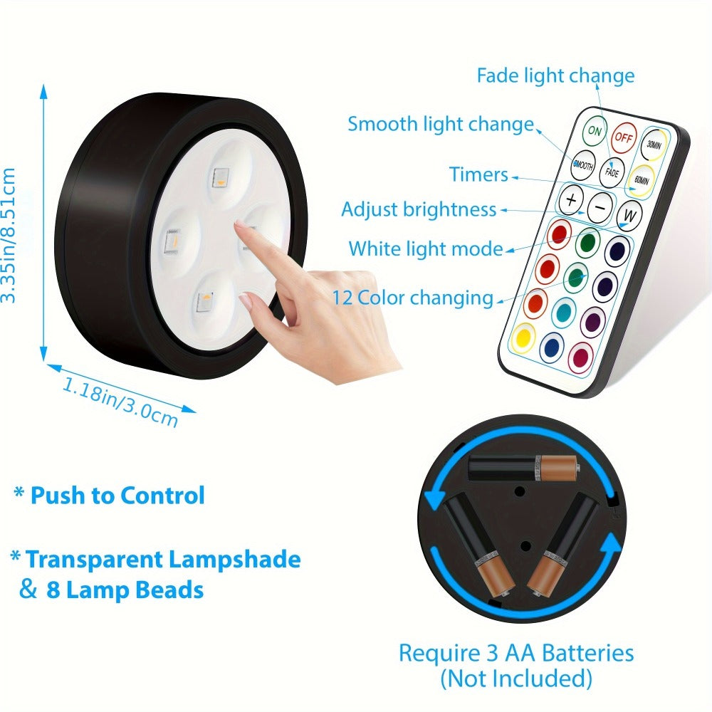 Picture Lights for Wall 13 RGB Color LED Art Light, Wireless Battery Operated Magnetic Painting Light with Remote