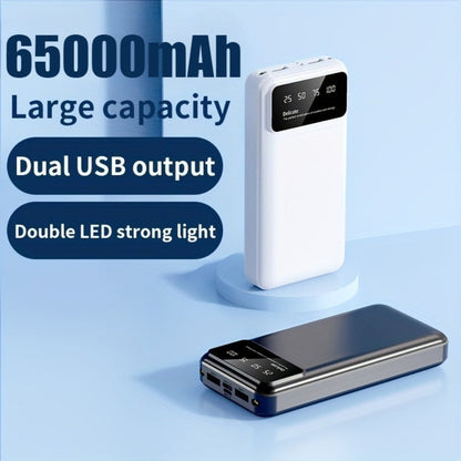 65000mAh Portable Power Bank with LED Display USB Charger for iPhone 17 16 15 14 13 12 11 XS Android Phones Tablets