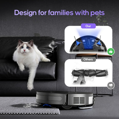 Robot Vacuum Cleaner Mop Combo 5000Pa Max Suction 2-in-1 with App & Voice Control - Scheduled Cleaning