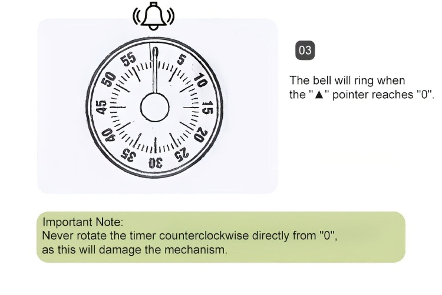 Mechanical Kitchen Timer with Loud Alarm – Black Walnut Wood Cooking Timer, 100% Battery-Free Desktop Timer for Cooking