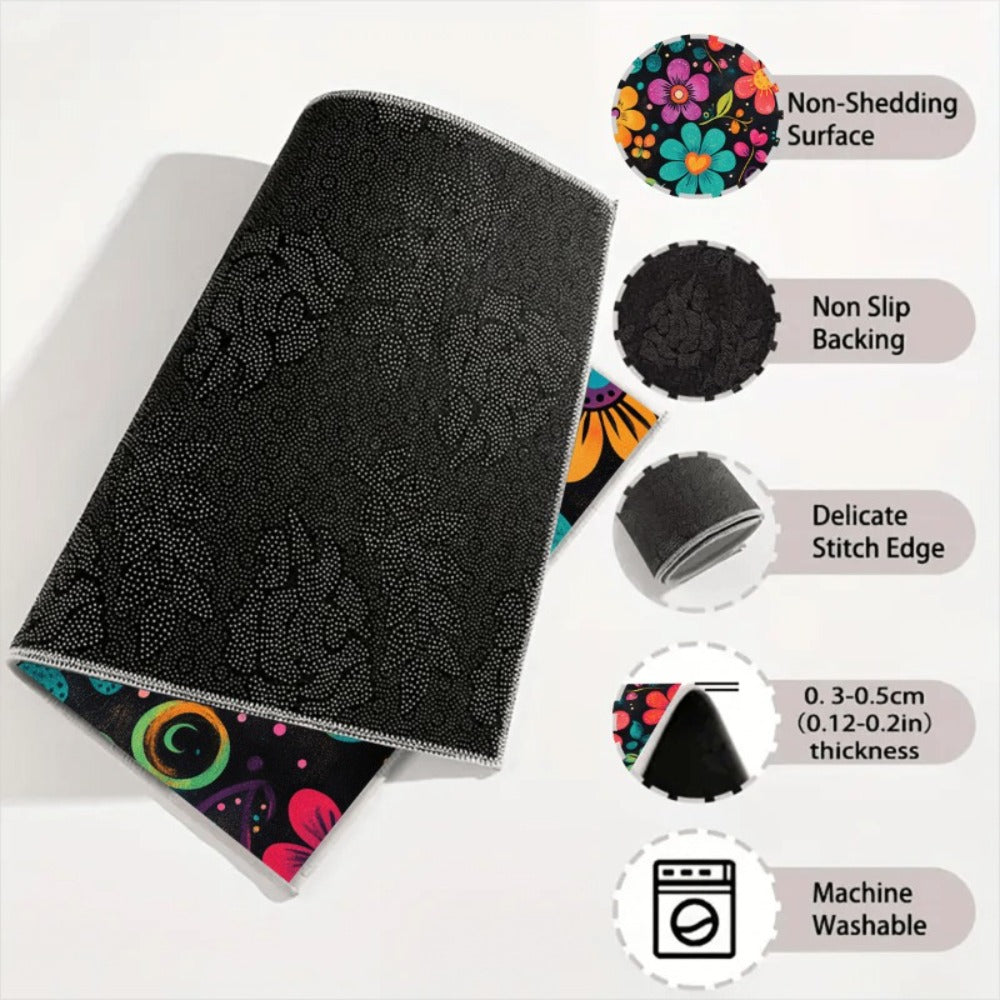Car Trunk Mat Anti-Slip Rubber – Colorful Petal Pattern Cargo Liner, Non-Slip Boot Mat for Most Cars, Durable Trunk Organizer Pad & Interior