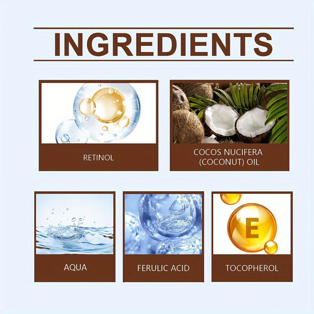 Coconut Oil & Shea Butter Moisturizing Cream 1.76 oz, 90% Coconut Oil, Retinol & Hyaluronic Acid
