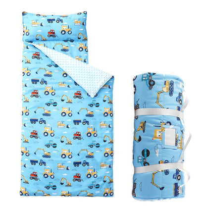 Kids Nap Mat Roll-Up Sleeping Mat for Daycare & Travel - 100% Polyester, Fun Prints for Entryways, Bedrooms and Living Spaces