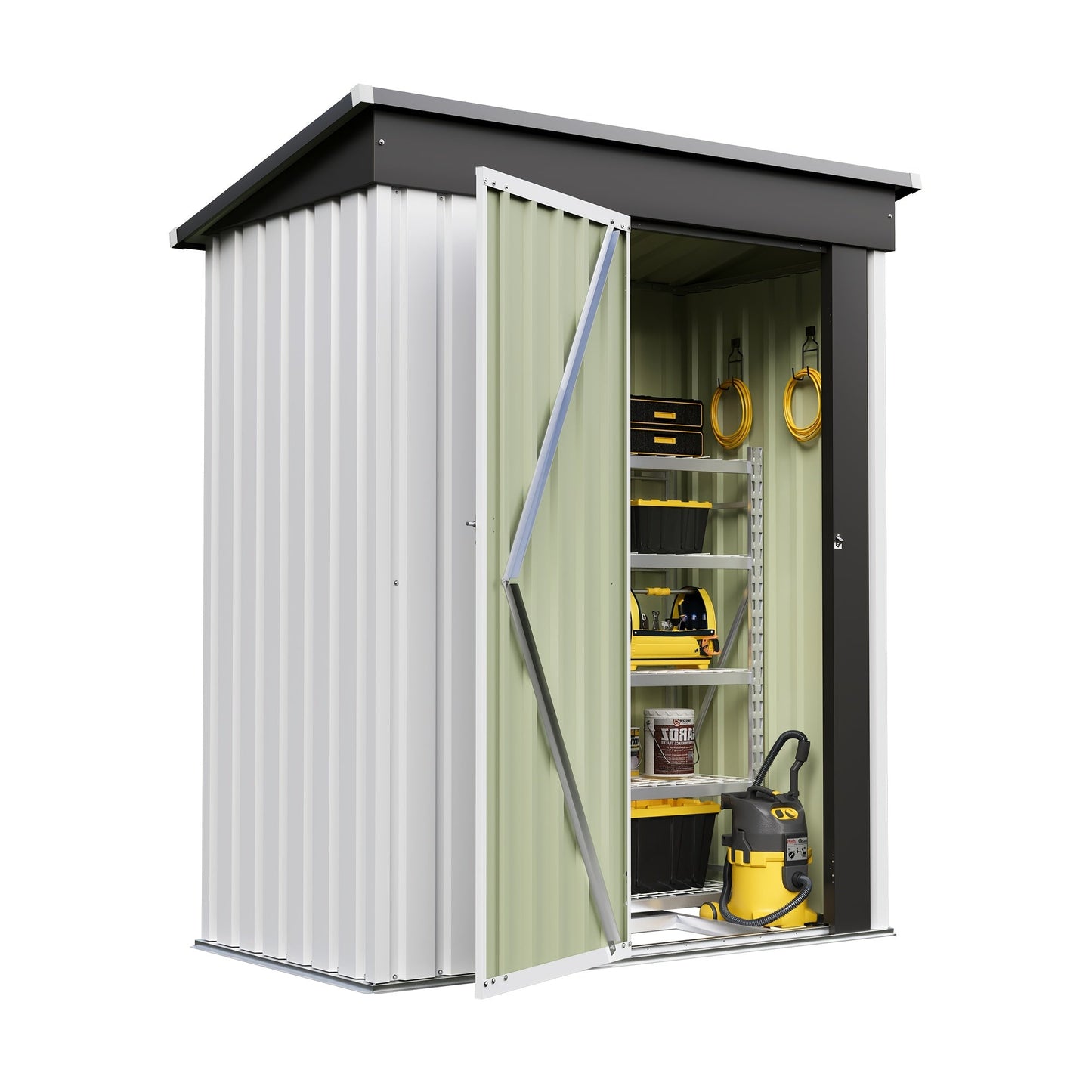 Garden Storage Shed, Metal Lockable Tool Backyard Compact for Garden, Patio and Yard Use, with the Listed Configuration