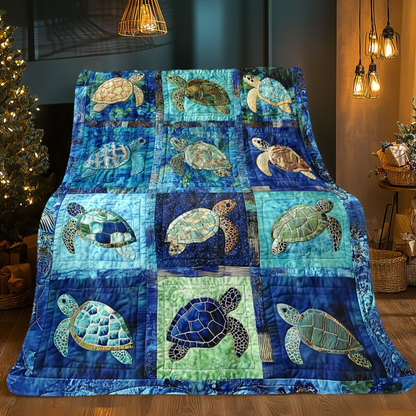 1pc Underwater Turtle Splicing Pattern Blanket- Home Furnishings Bedding Throw for Sofa Bed for Sofas, Beds and Everyday Home Comfort