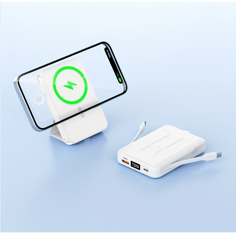 10000mAh Mobile Power, 22.W Magnetic Charging Treasure, Comes with Convenient Dual Cable, with LED Power Display