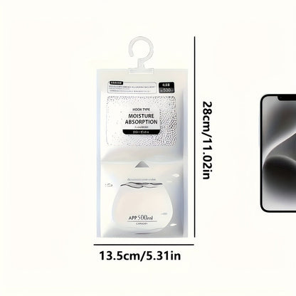 Hanging Moisture Absorber Bags 10-Pack, Dehumidifier Bags for Closet Wardrobe Bedroom Bathroom