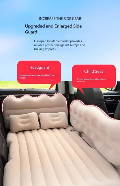Car Inflatable Mattress for SUV Back Seat – Portable Foldable Air Bed, PVC Flocking, with Air Pump, 2 Pillows & Storage Bag (5 Colors)