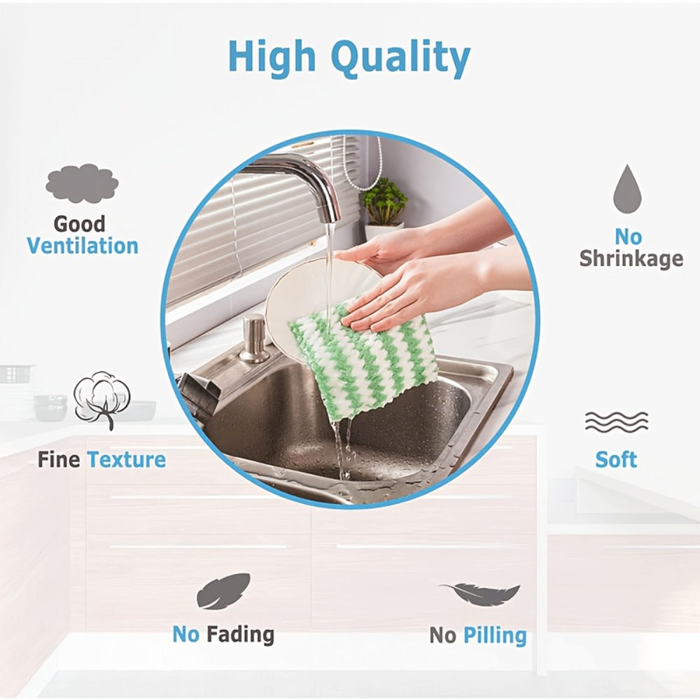 Microfiber Cleaning Cloths 18 Pack Ultra-Fine Fiber Reusable Dishwashing Cloths Knit Texture Multi-Color Assorted for Home Kitchen Dish