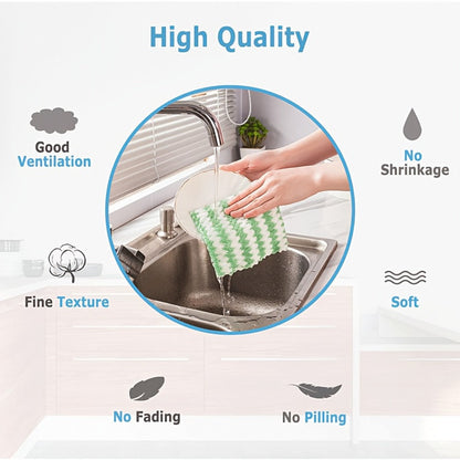Microfiber Cleaning Cloths 18 Pack Ultra-Fine Fiber Reusable Dishwashing Cloths Knit Texture Multi-Color Assorted for Home Kitchen Dish