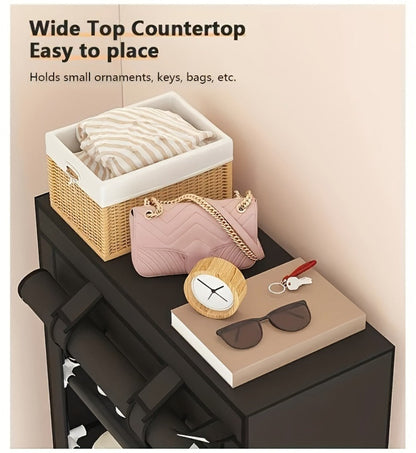 Shoe Rack 10-Layer Portable Cabinet for Up to 50 Pairs with Nonwoven Dust Cover and Steel Frame