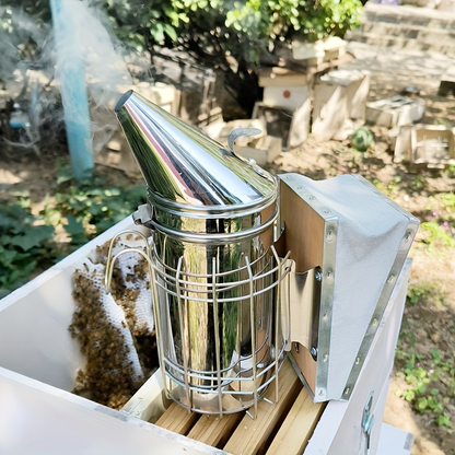 15-Piece Beekeeping Tool Kit with Bee Smoker, Brush, Hive Scrapers, Frame Grip and Queen Accessories