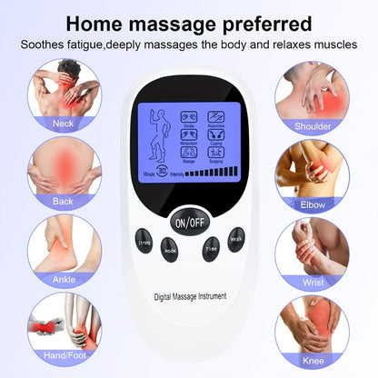 TENS EMS Dual Channel Stimulator Massager, 8 Electrodes for Back, Shoulder & Knee Pain, Recovery