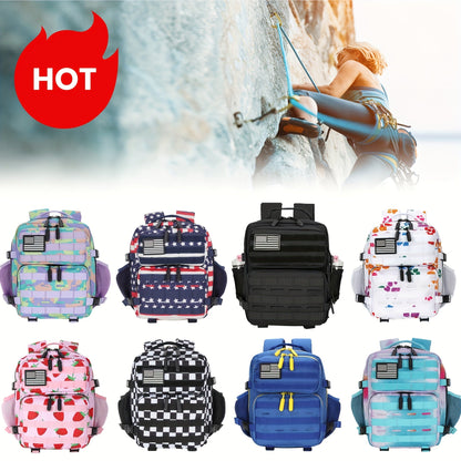 Mini Hiking Backpack 2.38 Gallon Daypack Zipper Closure Hip Strap for Daily Use Fitness Cycling Camping Travel School Strawberry Cat Paw