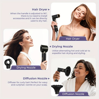OUDIM 6-in-1 Hot Air Brush Hair Styling Tool with 110, 000 RPM Motor, Foldable Handle and Storage Bag