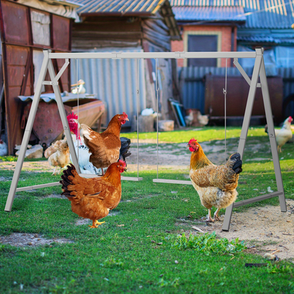Chicken Swing Coop Toy Metal Perch for Backyard Hens Roosters Parrots Rabbits Promotes Exercise Balance for Garden, Patio and Yard Use