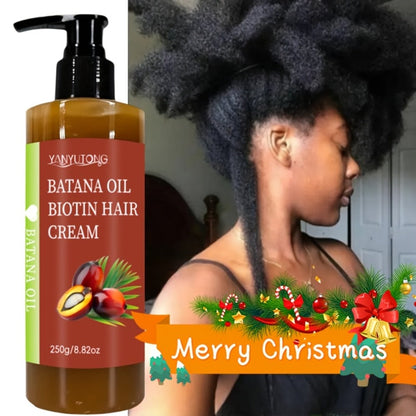 Unrefined Batana Oil Cream 250g with Squalane & Shea Butter – Honduras Deep Moisturizing Hair Treatment, Repairs Dry Damaged Hair
