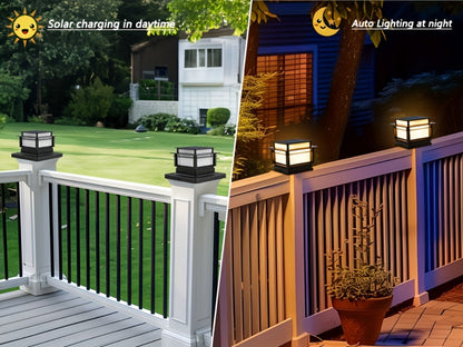 Solar Post Cap Lights for Fence Deck 6 Pack - Outdoor Bright LED for Garden Porch Patio Stair for an Everyday Personal Care Routine