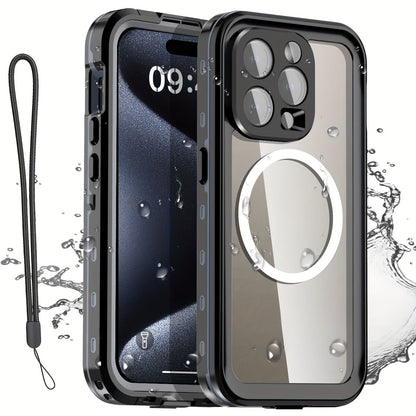 Phone Case with Integrated Screen Protector and Lanyard for Selected iPhone 15 and 16 Pro Configurations