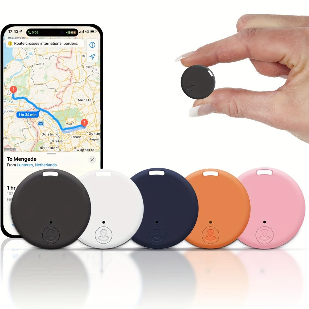 Six-Pack Round Bluetooth Key Finders in White, Black and Mixed Colors with App-Based Audible Locator