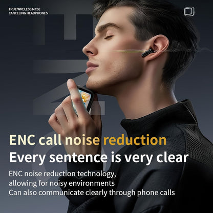 Wireless Earbuds Bluetooth 5.4 with ANC and ENC, LED Touchscreen Case and Black or White Options
