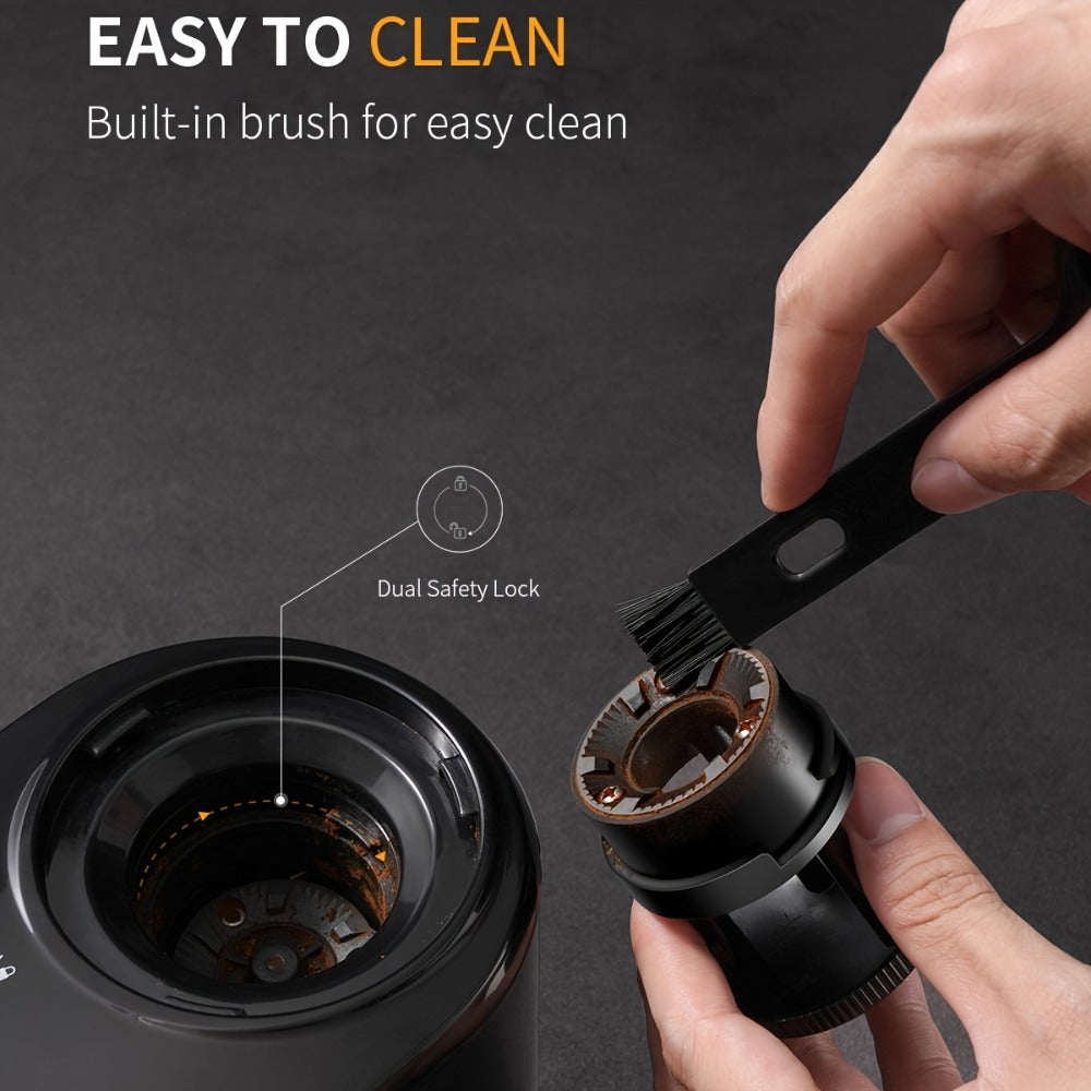 Electric Burr Coffee Grinder with 16 Grind Selections, 2-14 Cup Dial and Silver 9.5 x 7 x 5-Inch Body