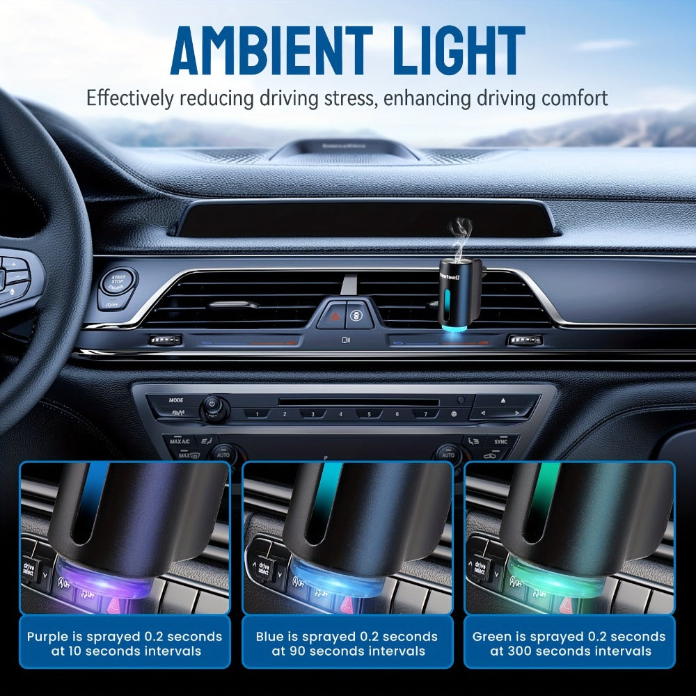 Car Essential Oil Diffuser – USB Aromatherapy Air Freshener with 3 Adjustable Mist Modes, Humidifier & Fragrance Diffuser for Vehicle