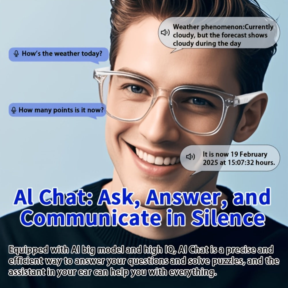Smart Glasses Translation Eyewear with 160 Listed Languages, Open-Ear Audio and Four Frame Options