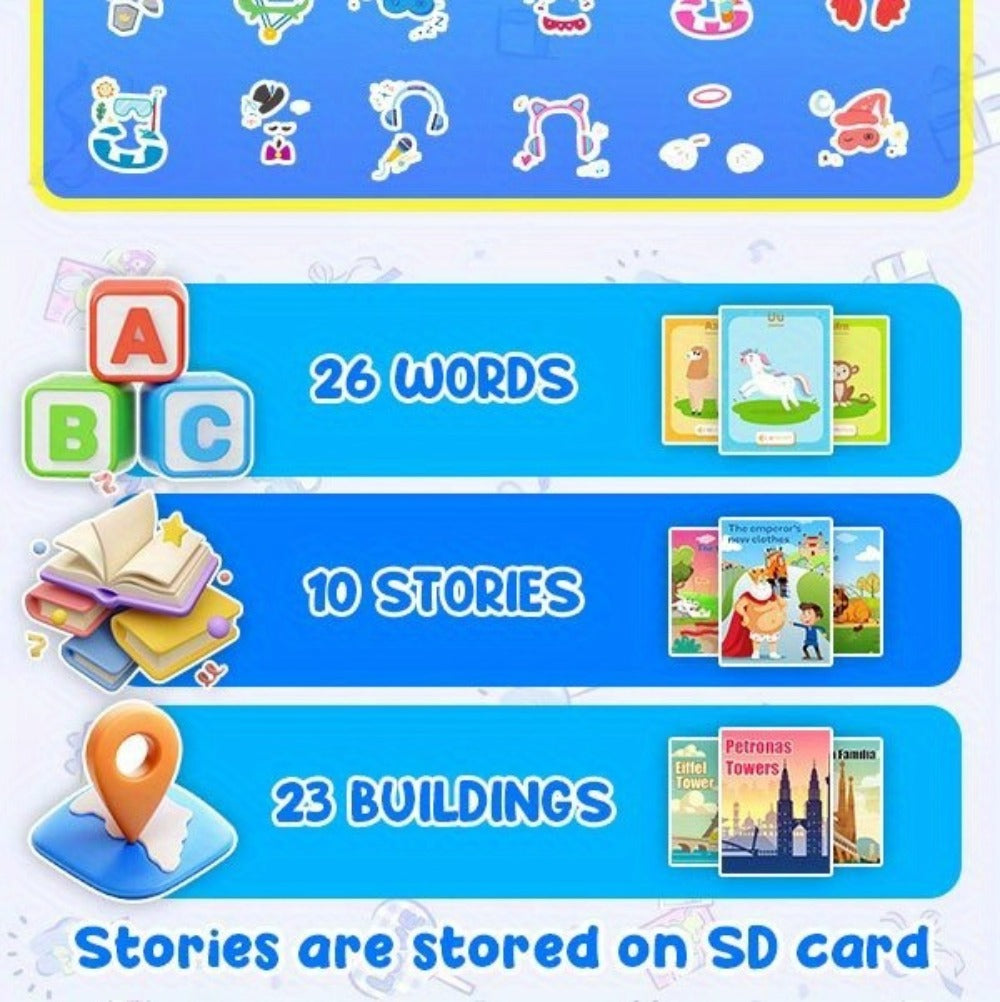 Kids Toy Mobile Phone with Dual Cameras, Touchscreen & MP3 Player, Educational Toy with Games, Alarm Clock & USB Charging