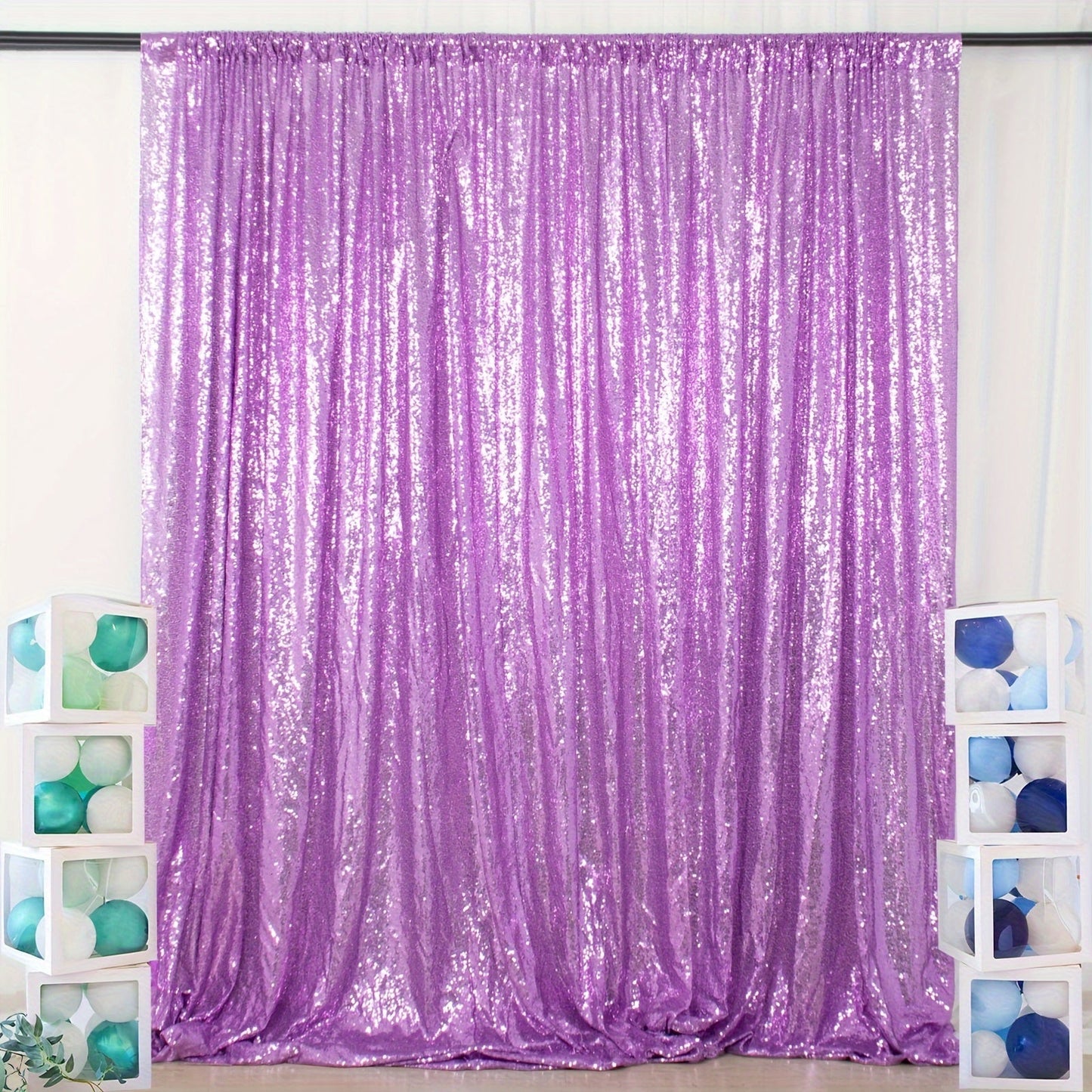 Sequin Backdrop Curtain for Party Wedding – 4x8ft Shimmering Glitter Curtain for Birthday Photo Booth Stage Decoration, Easy Hang