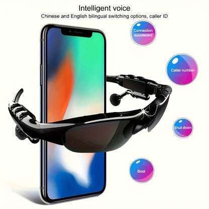 Open Ear Bluetooth Audio Glasses with Built-In Earbuds, Wireless Smart Sunglasses for Music & Hands-Free Calls