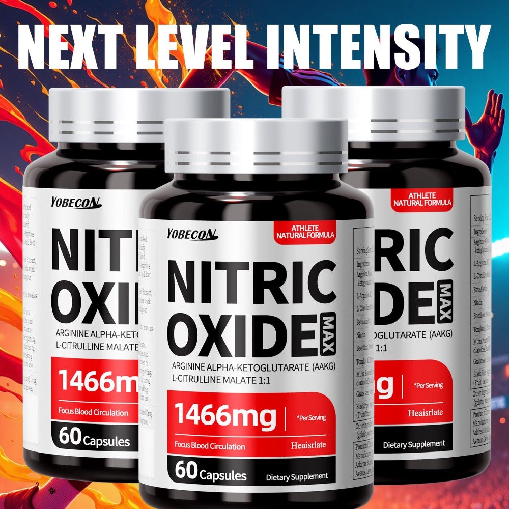Nitric Oxide Supplement 1466mg with L-Arginine, L-Citrulline & Beet Root, Boosts Blood Flow, Pump