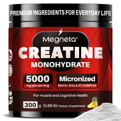 Micronized Creatine Monohydrate 5000mg Powder 300g 60 Servings, No Artificial Sweeteners or Flavors