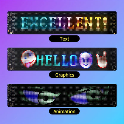 LED Scrolling Display Board with Bluetooth App Control, USB Powered Programmable RGB Matrix Panel for Text
